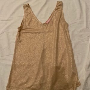 Shiny gold dressy tank top